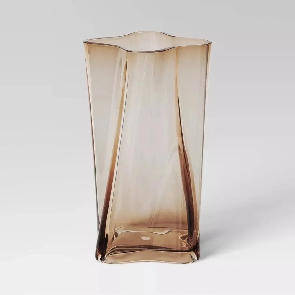 Brown Shaped‎ Glass Vase 11.7